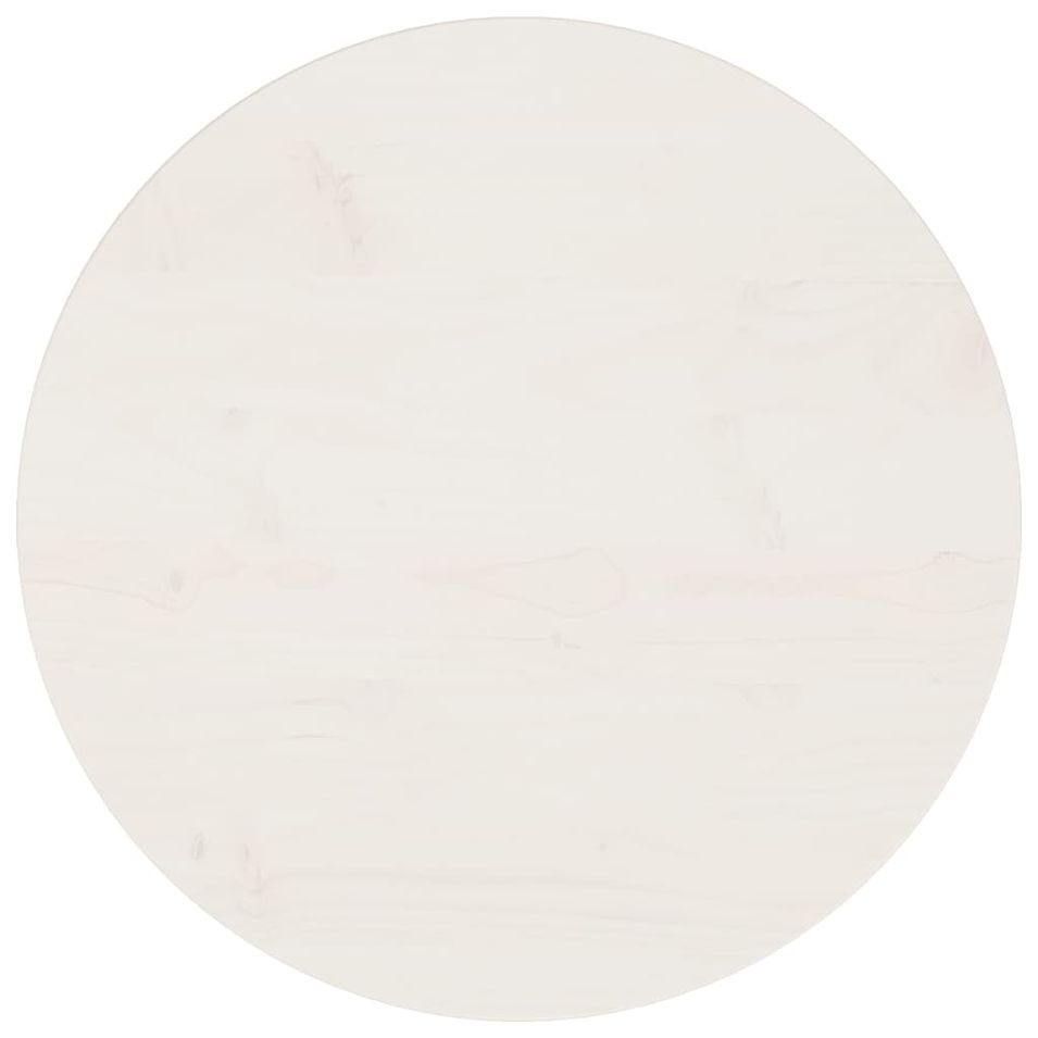 Dessus de table Blanc Ø50x2,5 cm Bois de pin massif - Photo n°1