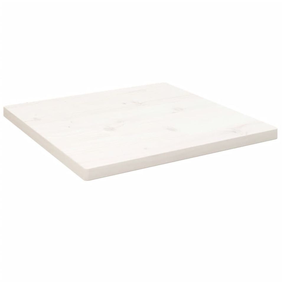 Dessus de table blanc 50x50x2,5 cm bois de pin massif - Photo n°1