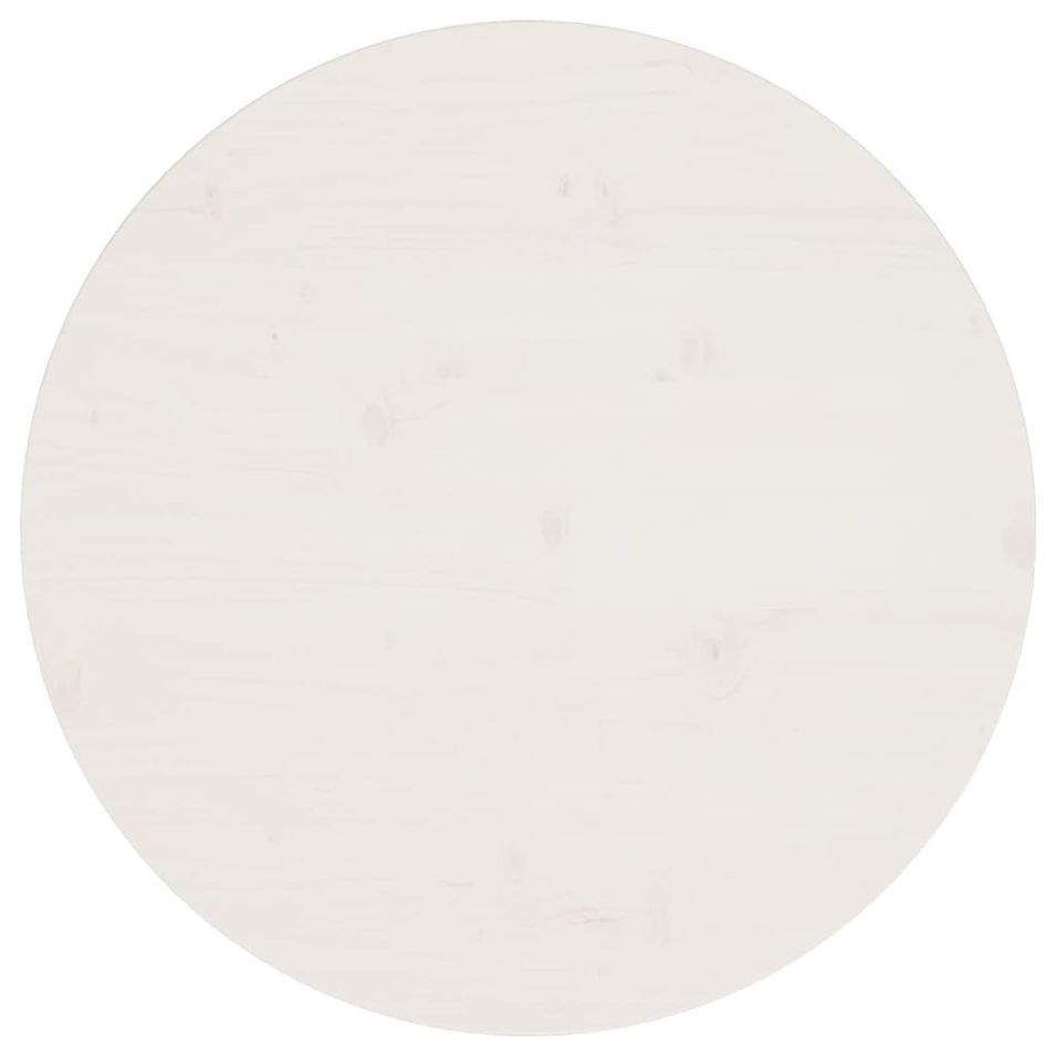 Dessus de table Blanc Ø60x2,5 cm Bois de pin massif - Photo n°1