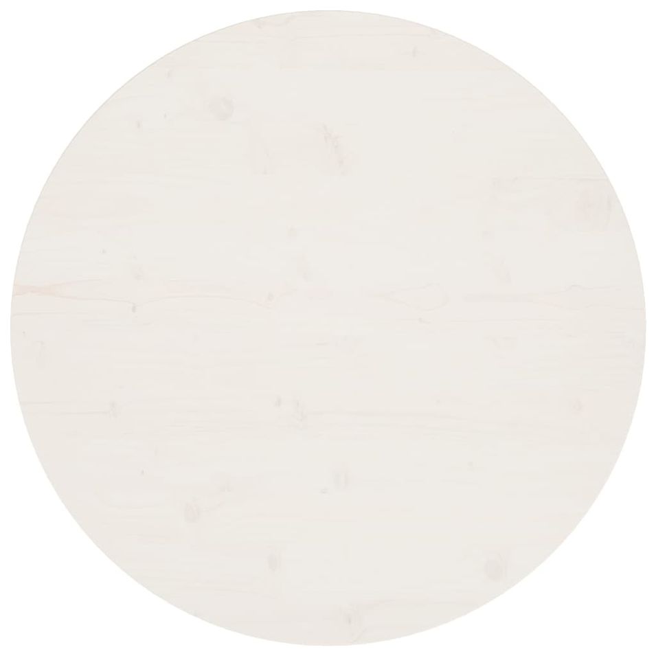 Dessus de table Blanc Ø80x2,5 cm Bois de pin massif - Photo n°1