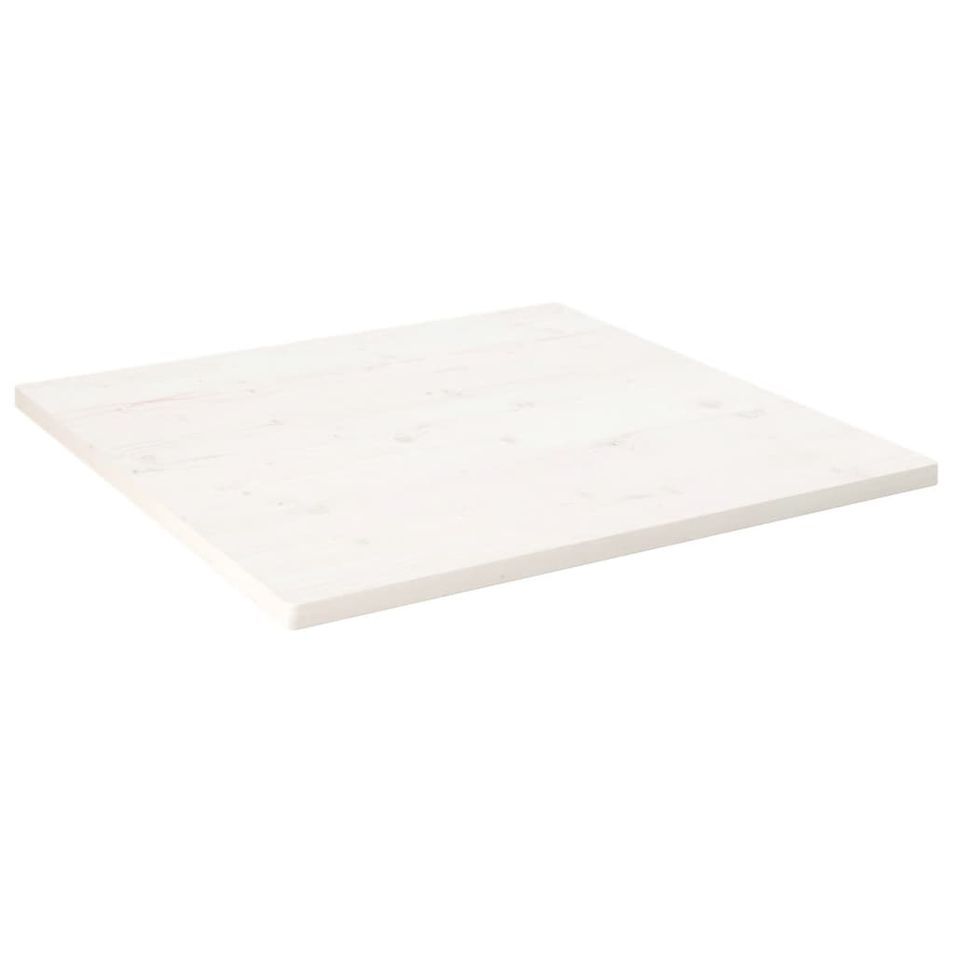Dessus de table blanc 90x90x2,5 cm bois de pin massif - Photo n°1