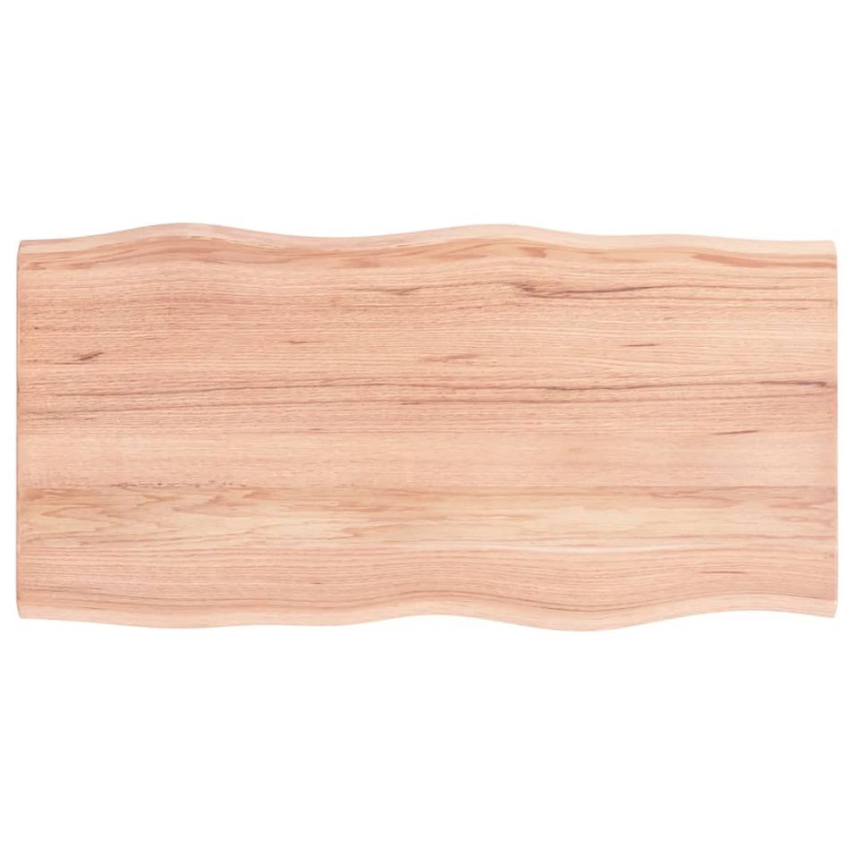 Dessus de table bois chêne massif traité bordure assortie - Photo n°1