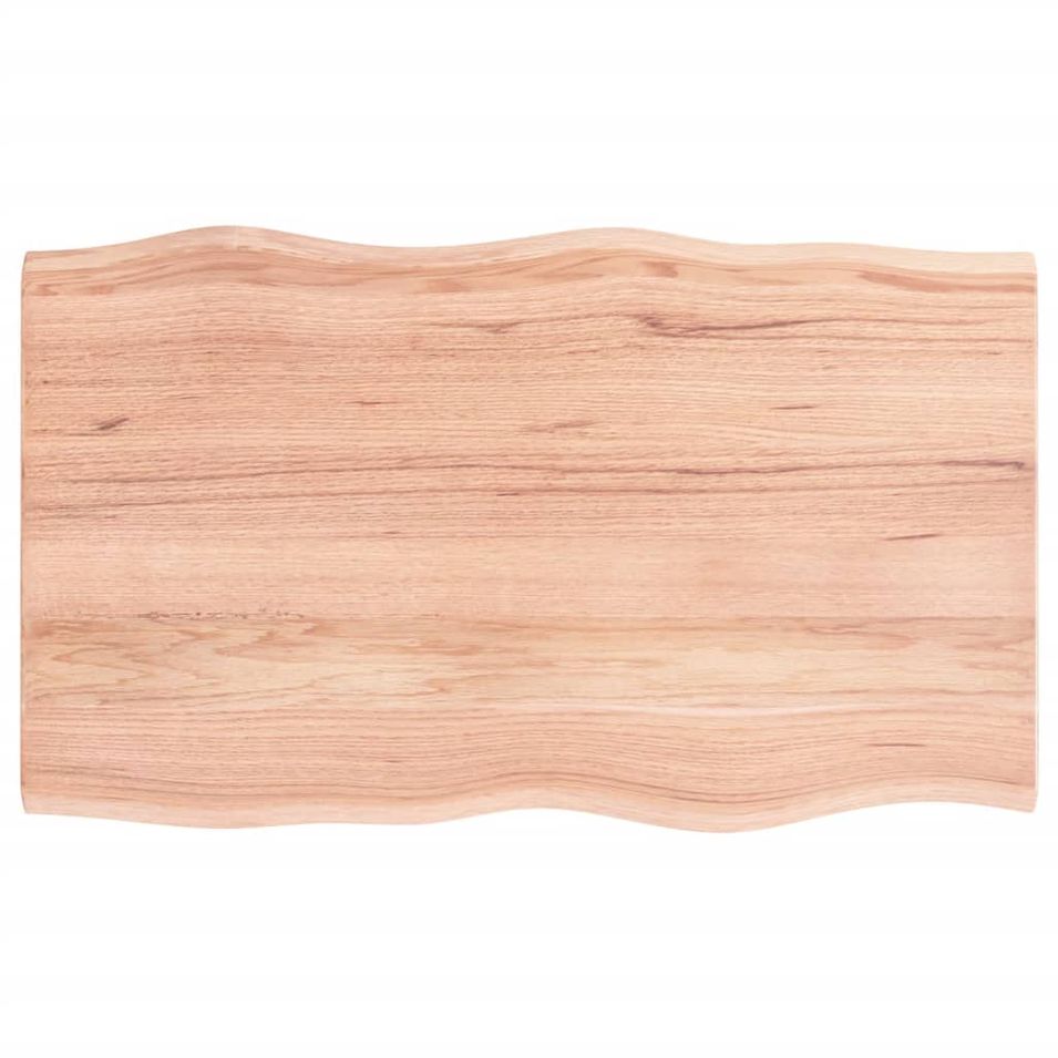 Dessus de table bois chêne massif traité bordure assortie - Photo n°1