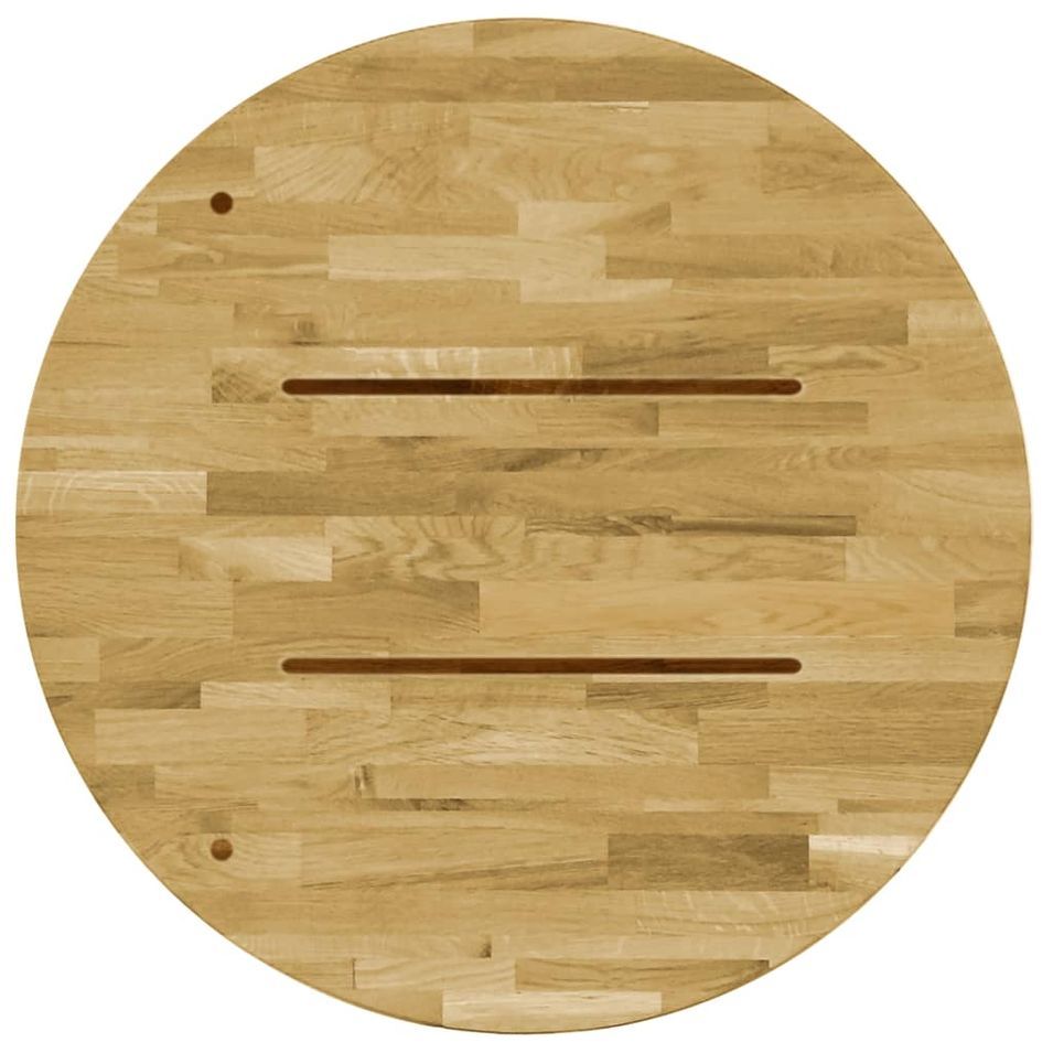 Dessus de table Bois de chêne massif Rond 23 mm 400 mm - Photo n°1