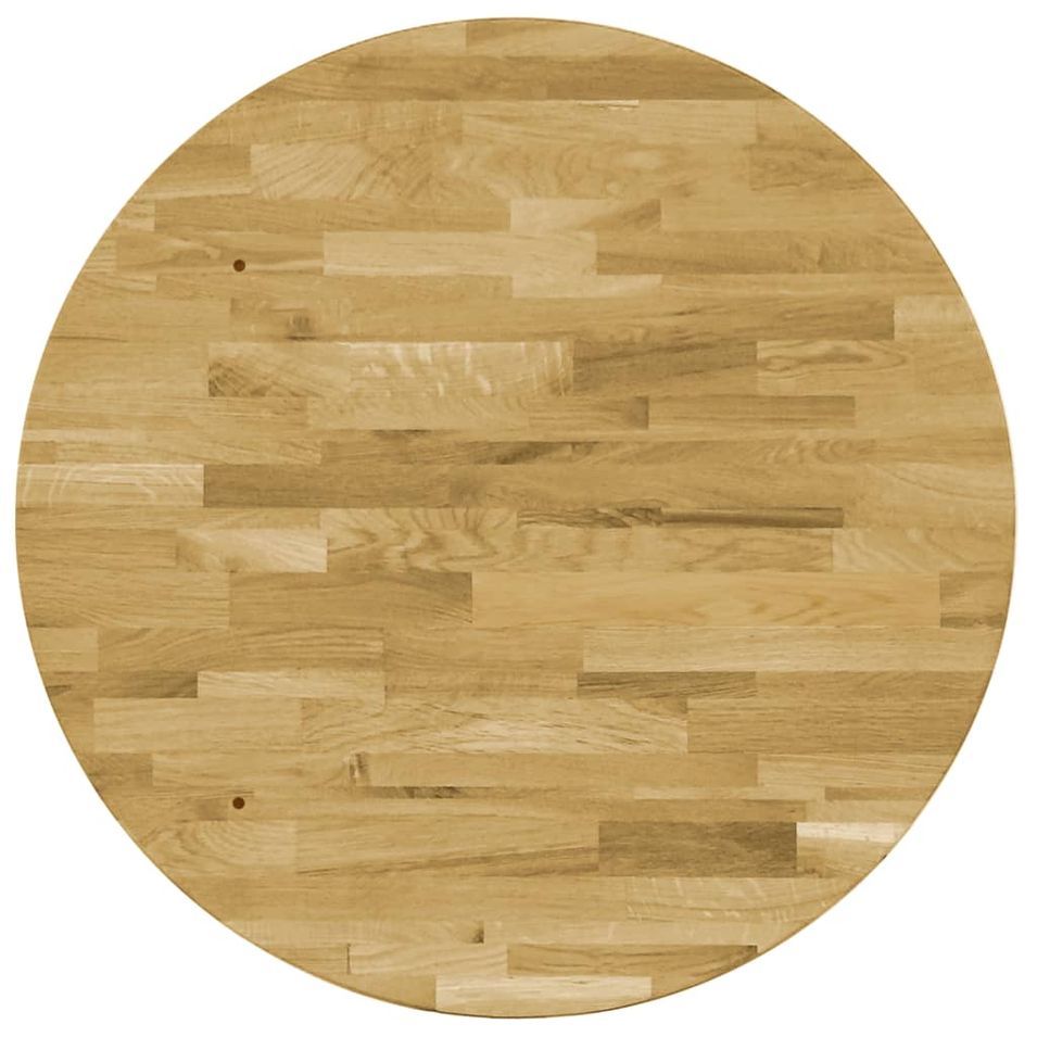 Dessus de table Bois de chêne massif Rond 44 mm 900 mm - Photo n°1