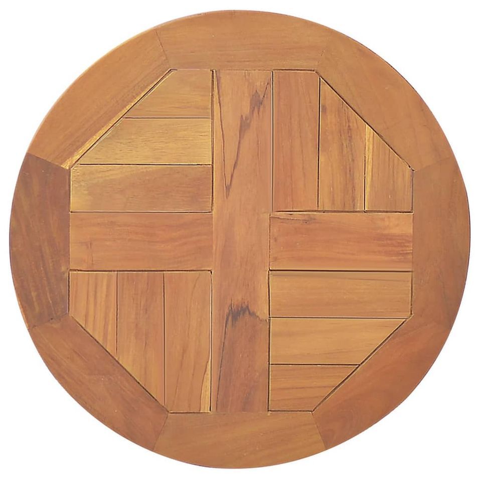 Dessus de table Bois de teck solide Rond 2,5 cm 40 cm - Photo n°1