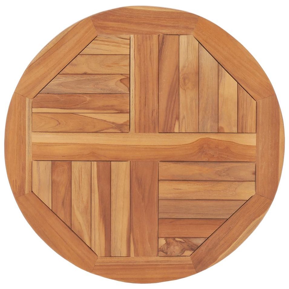 Dessus de table Bois de teck solide Rond 2,5 cm 60 cm - Photo n°1