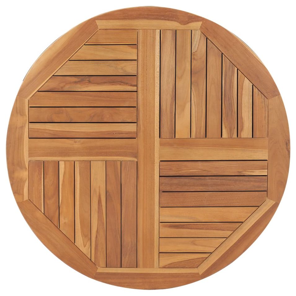 Dessus de table Bois de teck solide Rond 2,5 cm 90 cm - Photo n°1