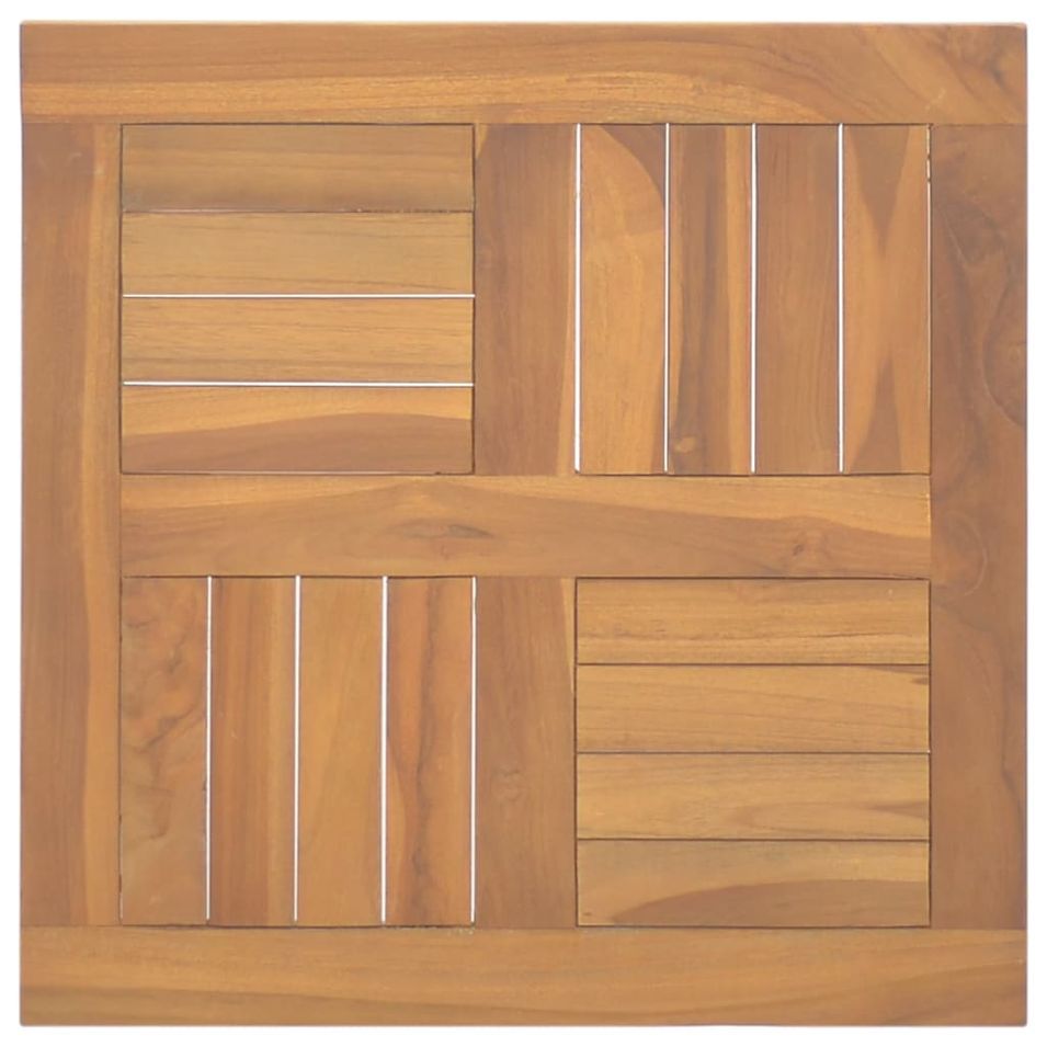Dessus de table carré 50x50x2,5 cm Bois de teck massif - Photo n°1