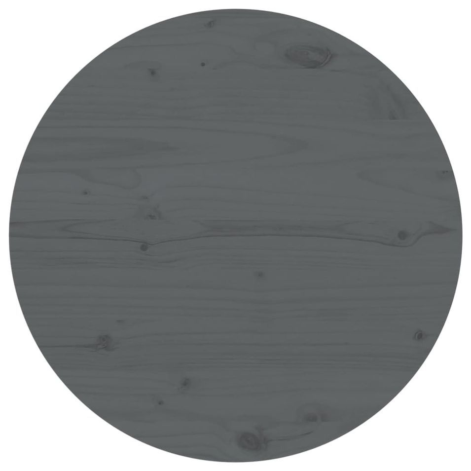 Dessus de table Gris Ø60x2,5 cm Bois de pin massif - Photo n°1