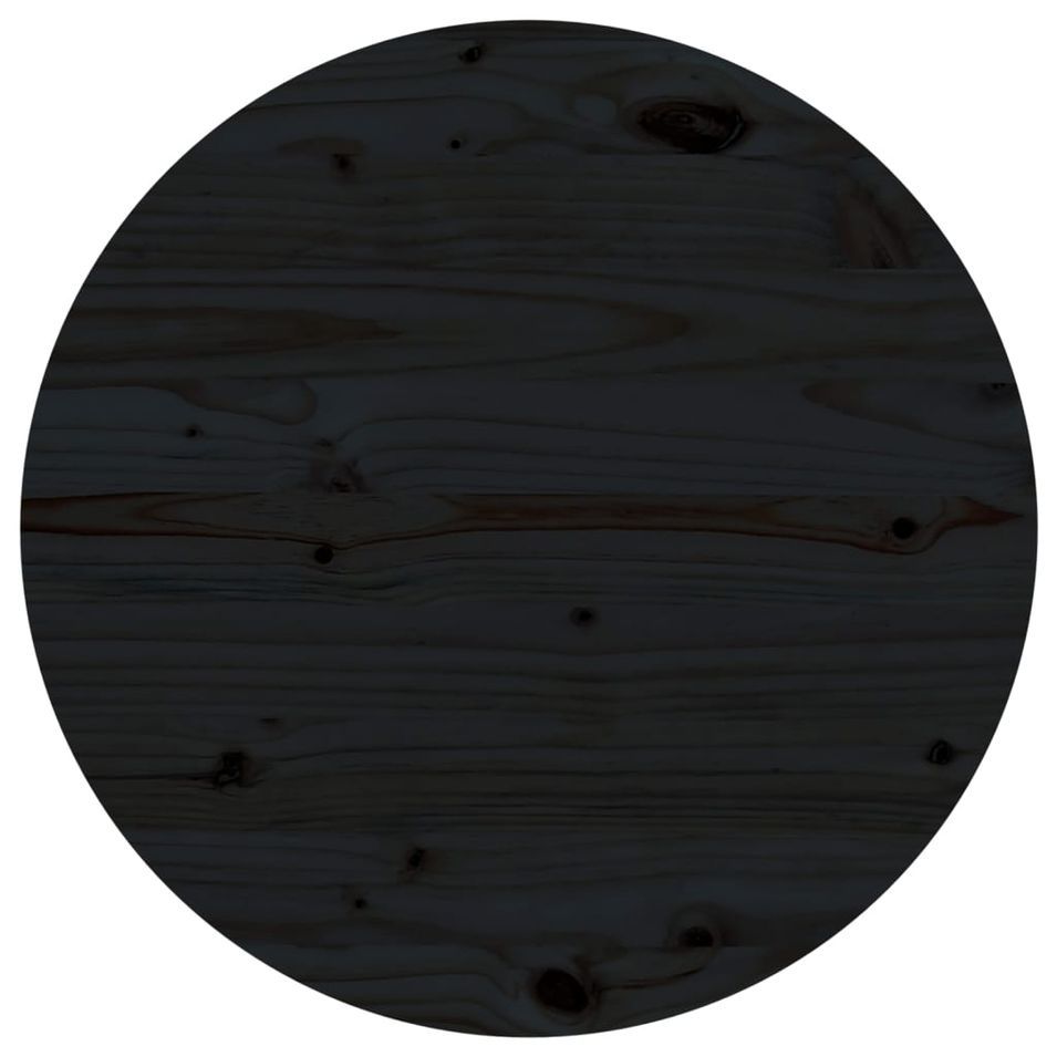 Dessus de table Noir Ø60x2,5 cm Bois de pin massif - Photo n°1