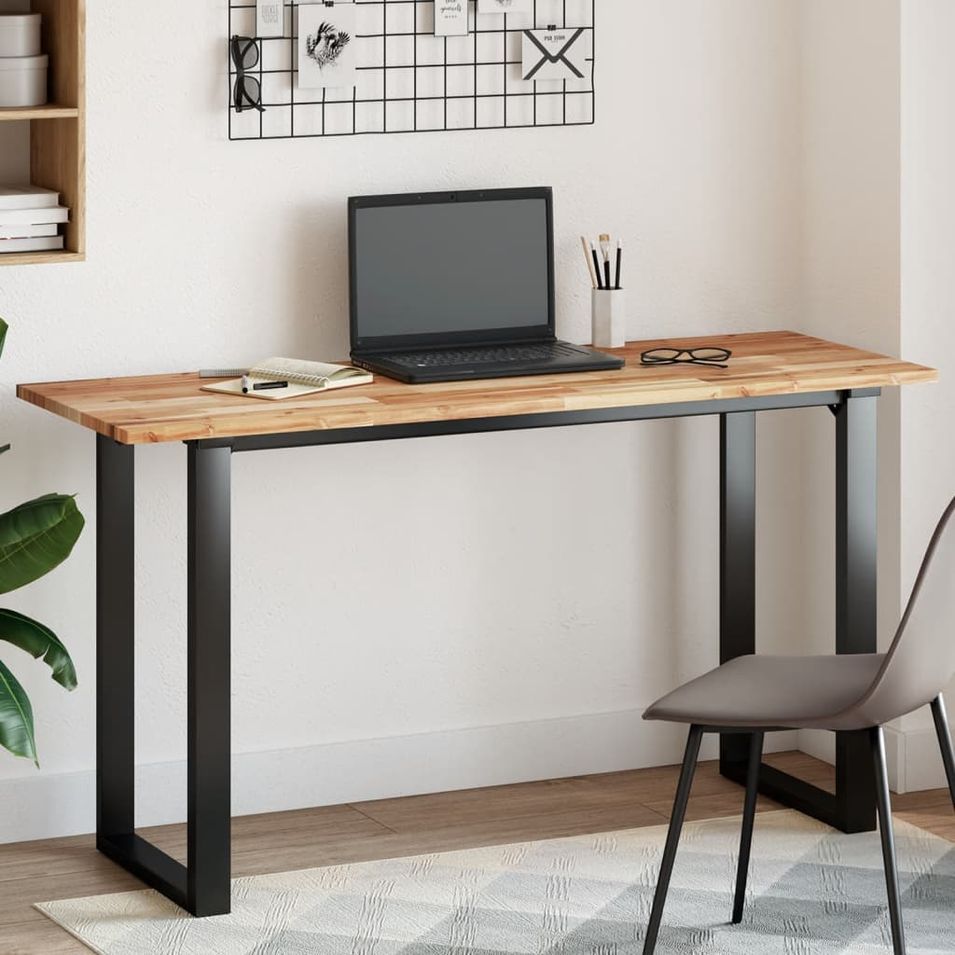 Dessus de table rectangulaire 140x50x2 cm bois massif d'acacia - Photo n°1