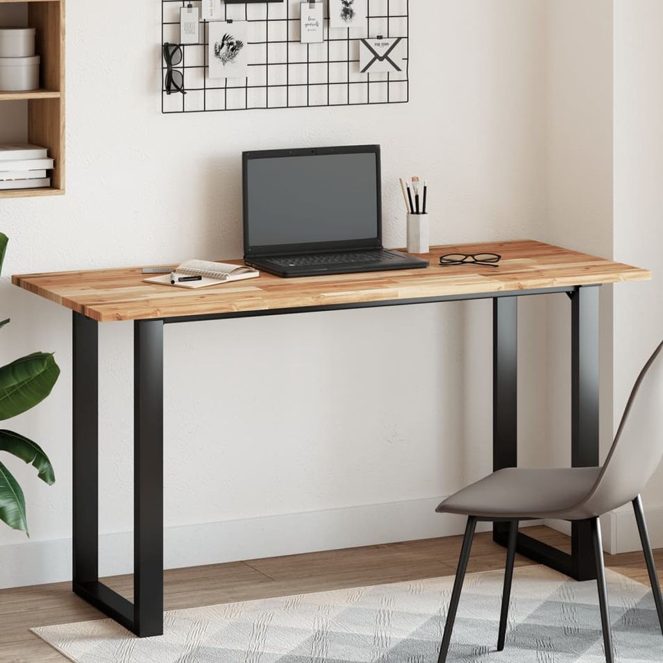 Dessus de table rectangulaire 140x60x2 cm bois massif d'acacia - Photo n°1