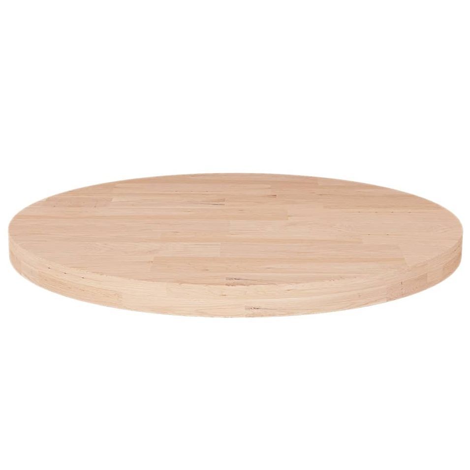 Dessus de table rond Ø30x2,5 cm Bois de chêne massif non traité - Photo n°1