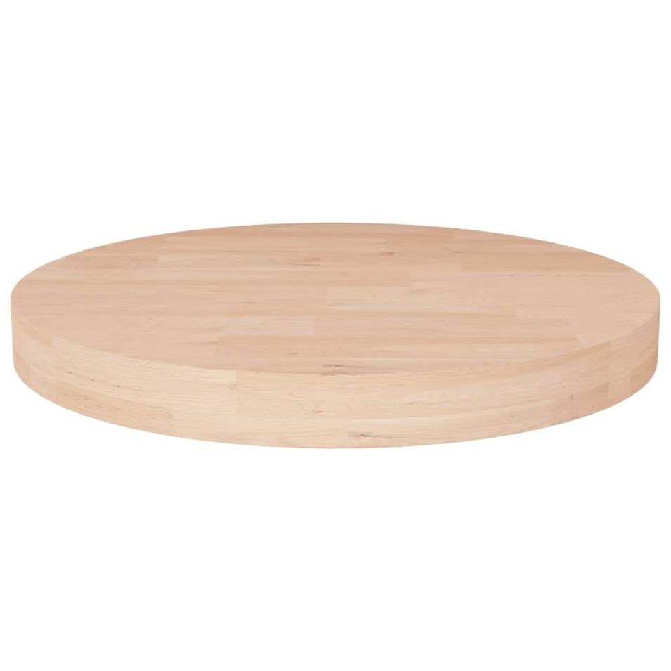 Dessus de table rond Ø30x4 cm Bois de chêne massif non traité - Photo n°1