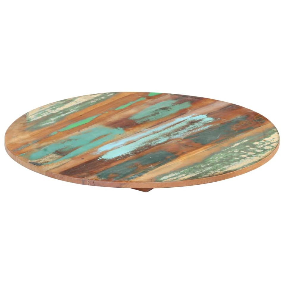 Dessus de table rond 40 cm 15-16 mm Bois de récupération solide - Photo n°1