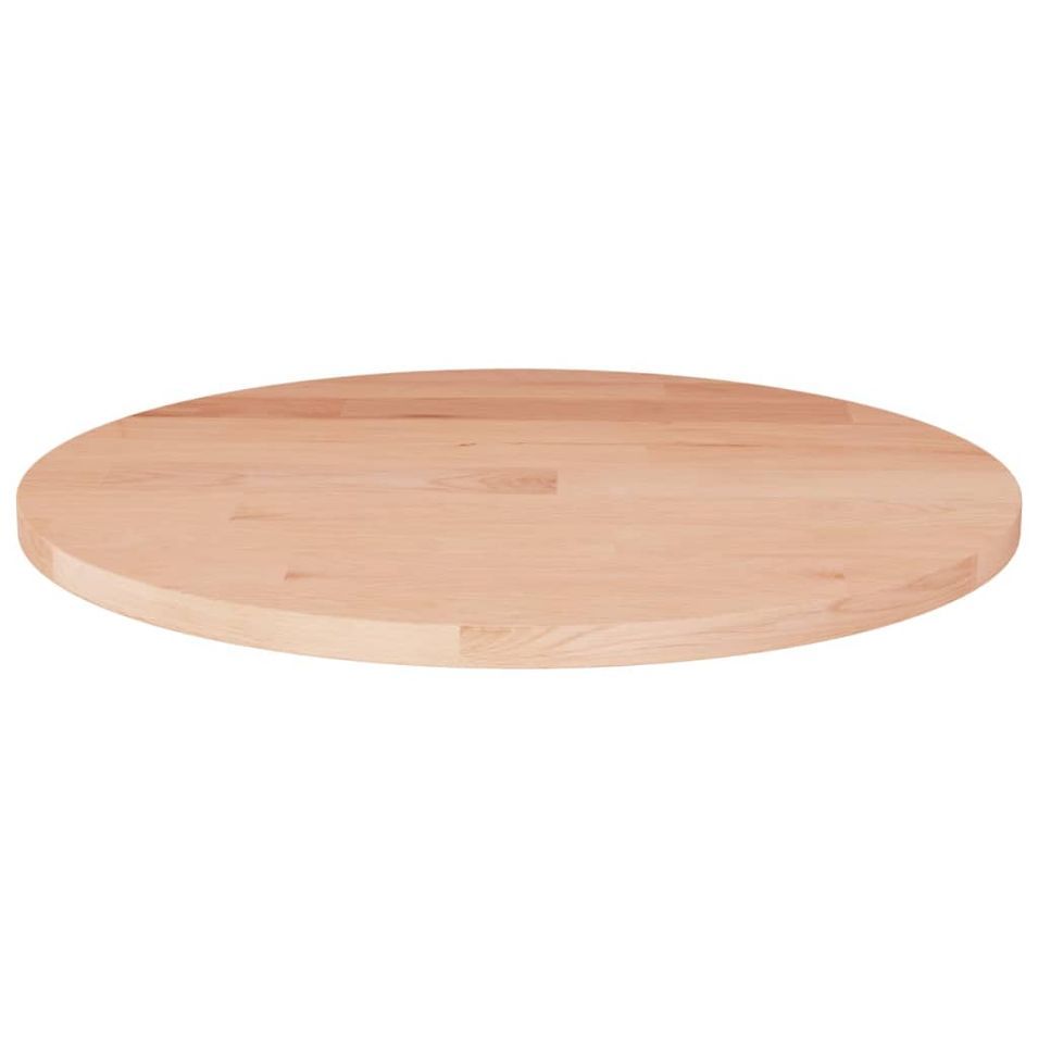 Dessus de table rond Ø50x1,5 cm Bois de chêne massif non traité - Photo n°1