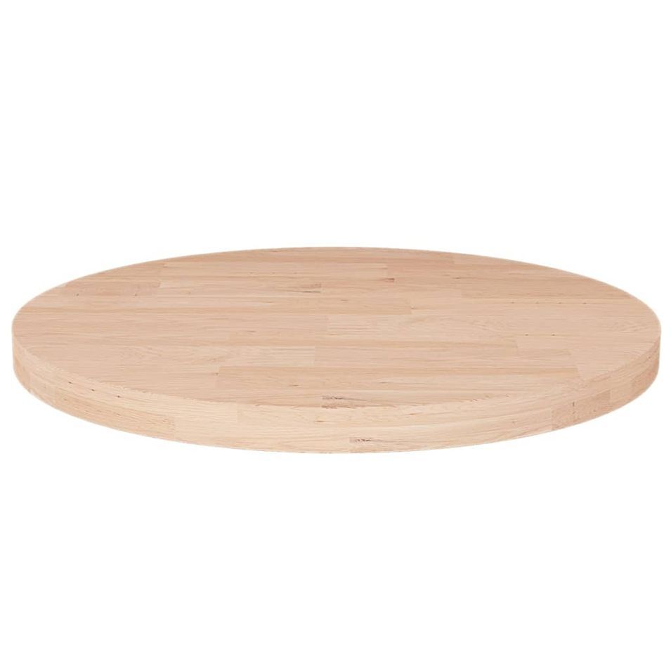 Dessus de table rond Ø50x2,5 cm Bois de chêne massif non traité - Photo n°1