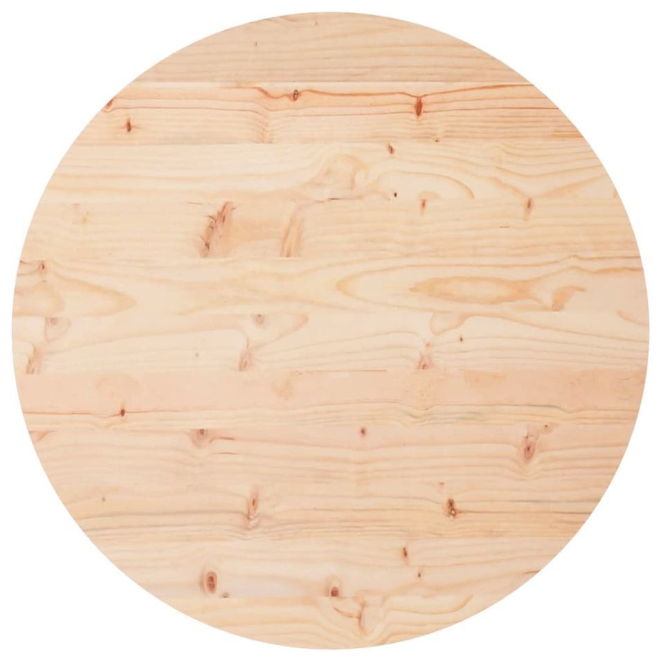 Dessus de table rond Ø60x3 cm bois de pin massif - Photo n°1