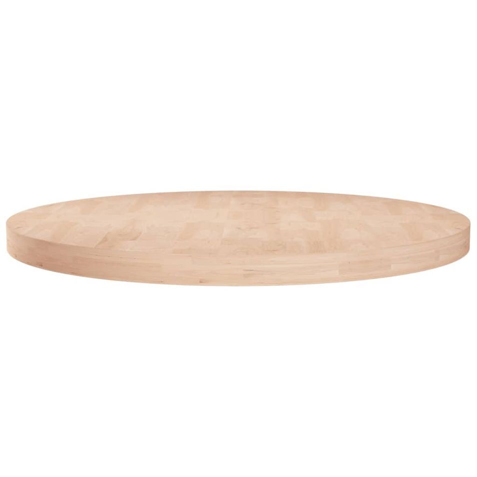 Dessus de table rond Ø60x4 cm Bois de chêne massif non traité - Photo n°1