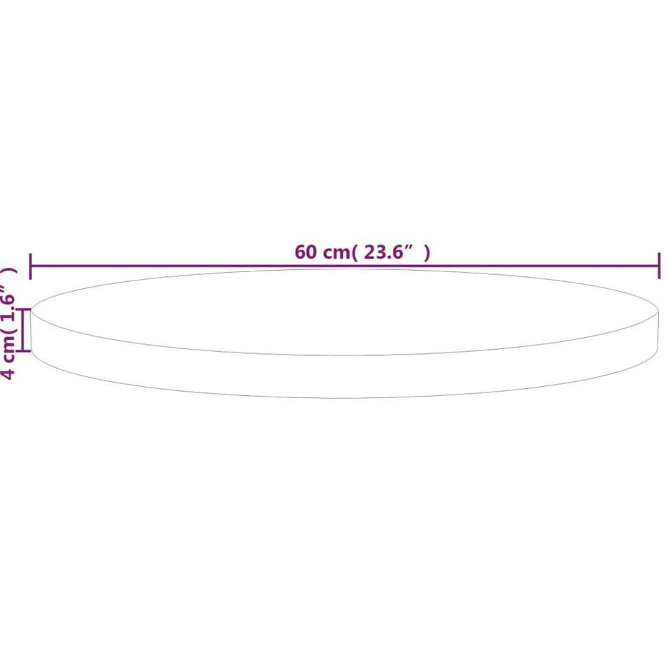 Dessus de table rond Ø60x4 cm Bois de chêne massif non traité - Photo n°4