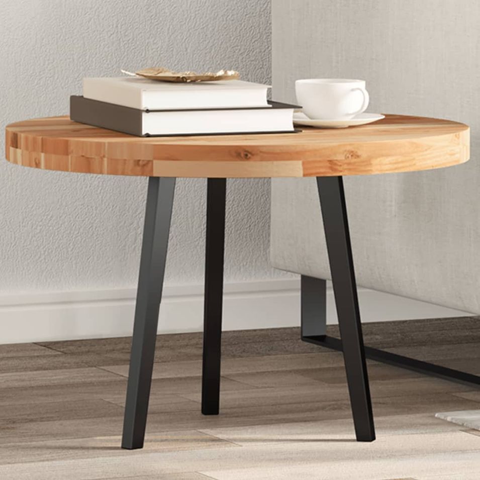 Dessus de table rond Ø60x4 cm bois massif d'acacia - Photo n°1