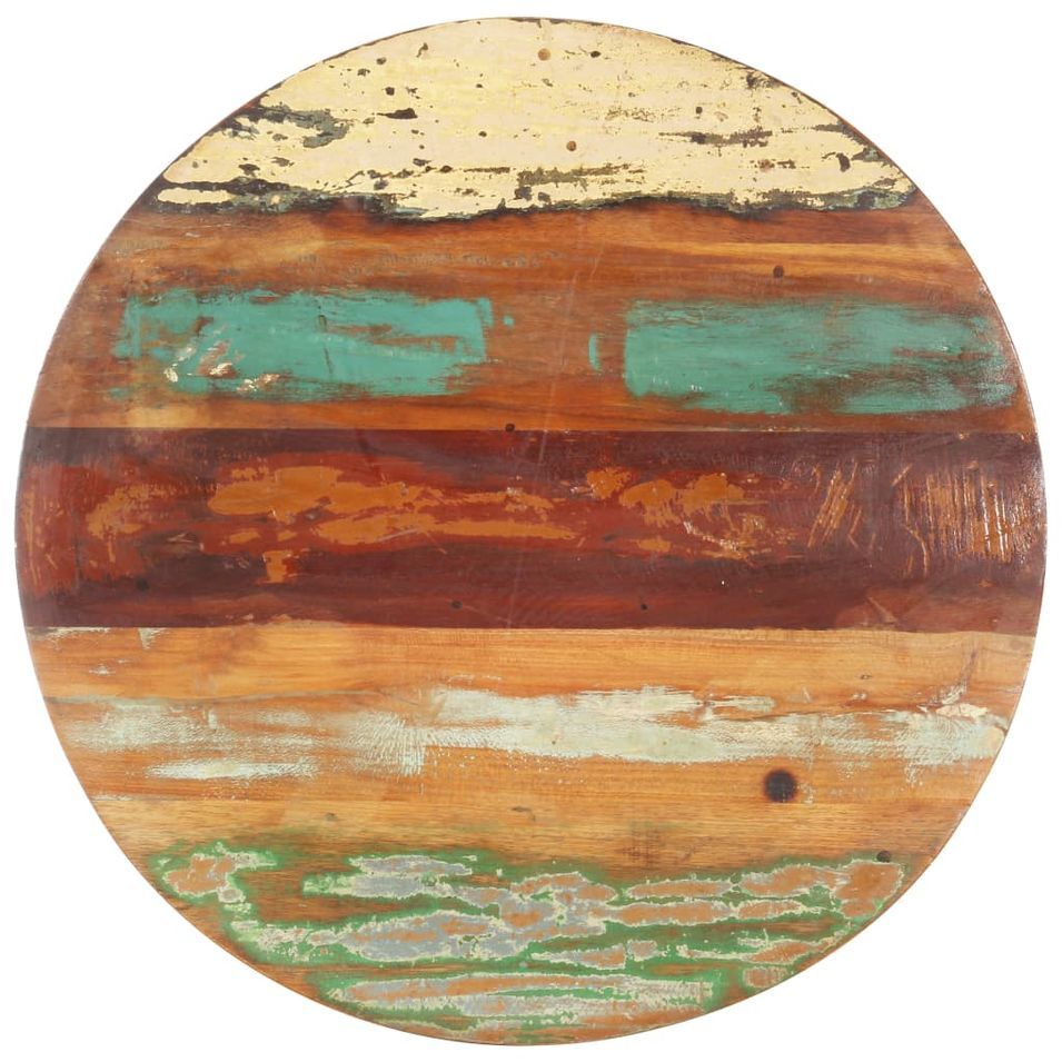 Dessus de table rond 80 cm 15-16 mm Bois de récupération solide - Photo n°1