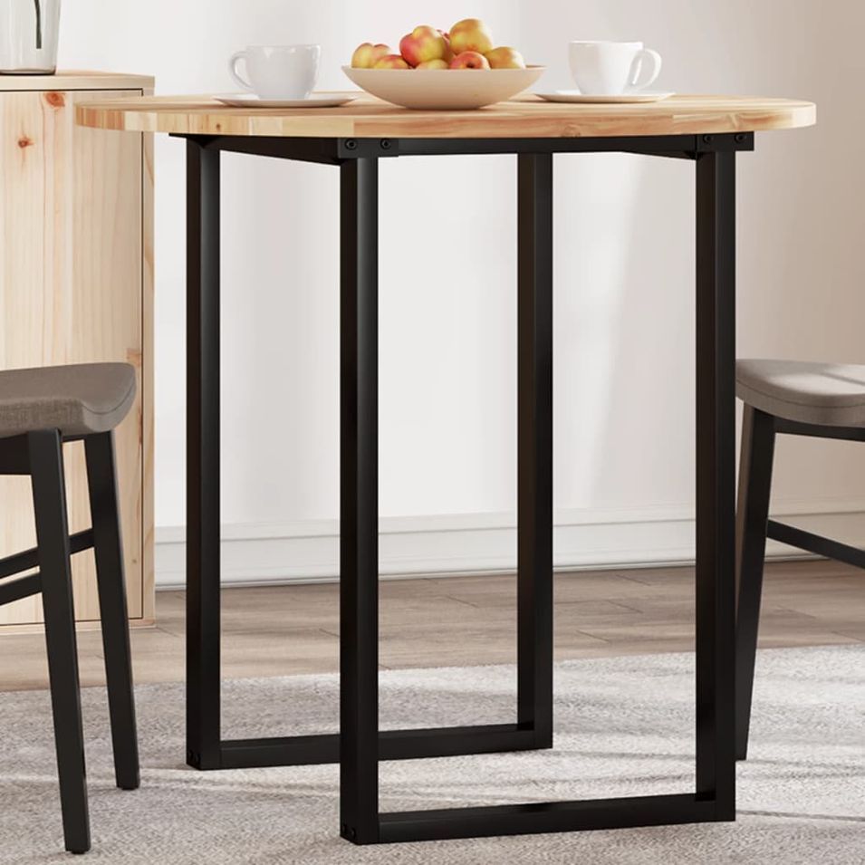 Dessus de table rond Ø80x2 cm bois massif d'acacia - Photo n°1