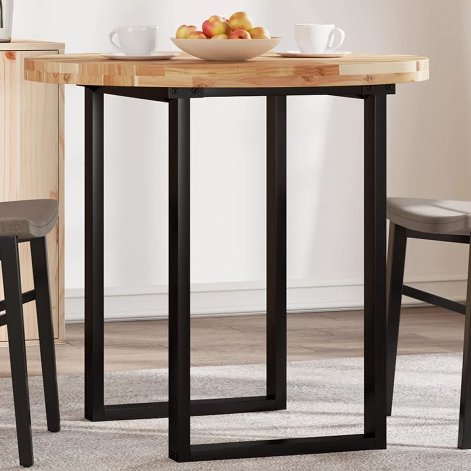 Dessus de table rond Ø80x4 cm bois massif d'acacia - Photo n°1