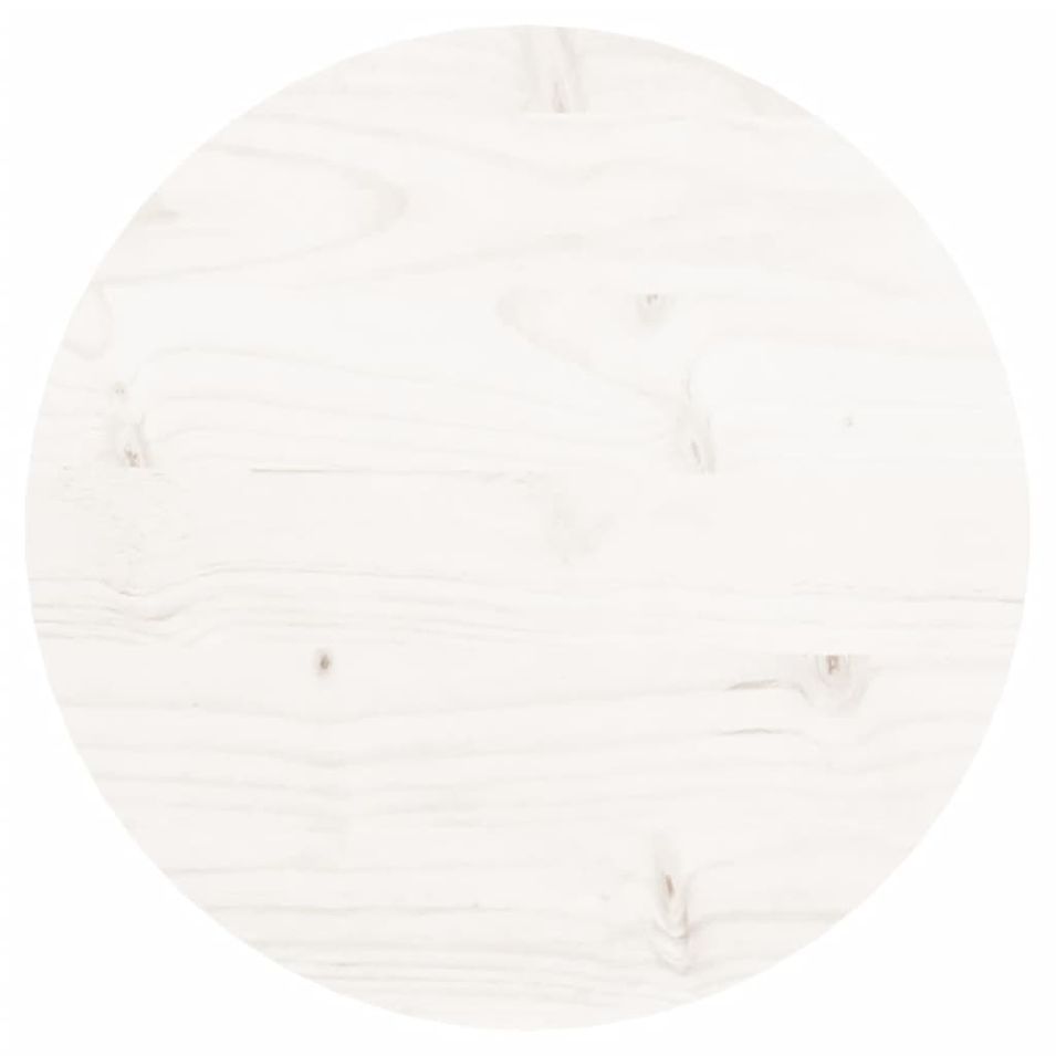 Dessus de table rond blanc Ø30x3 cm bois de pin massif - Photo n°1