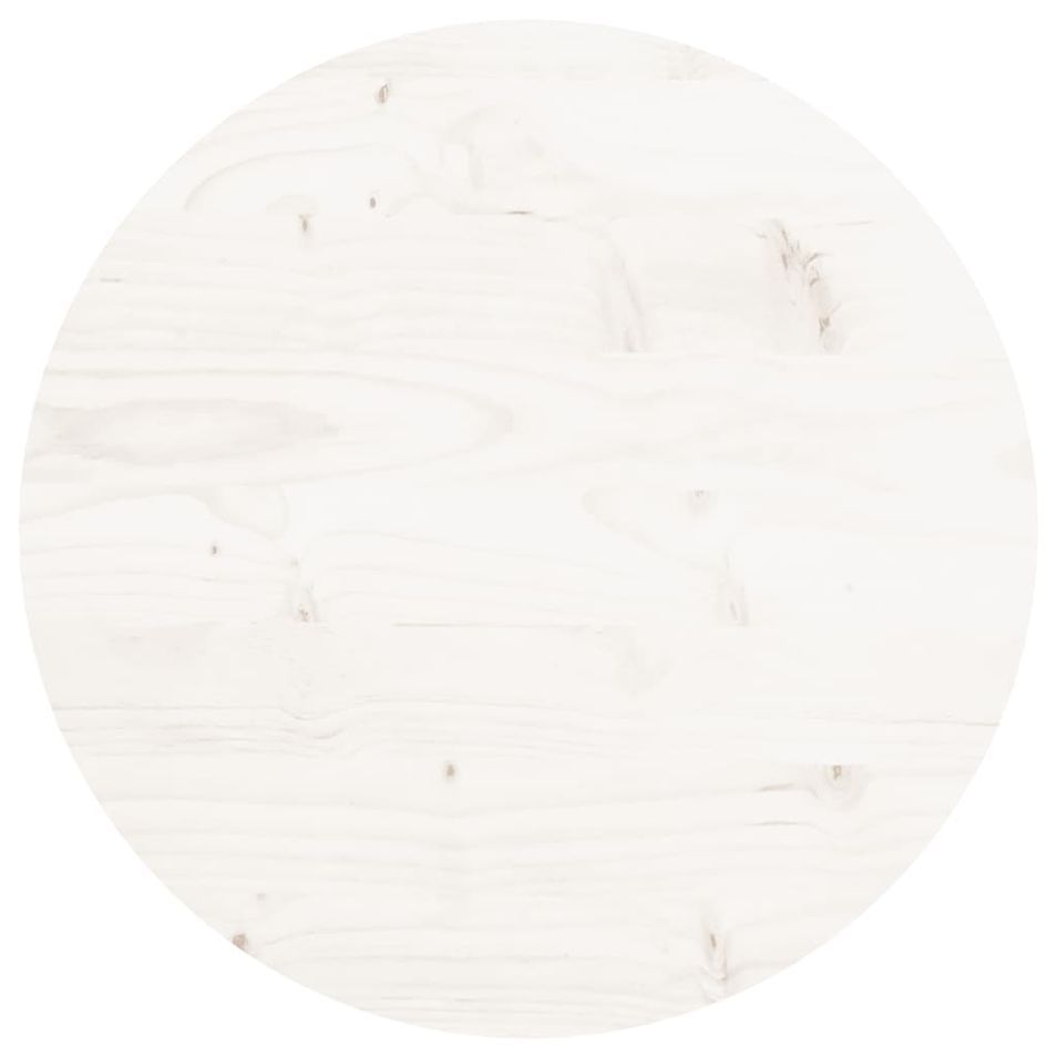 Dessus de table rond blanc Ø40x3 cm bois de pin massif - Photo n°1