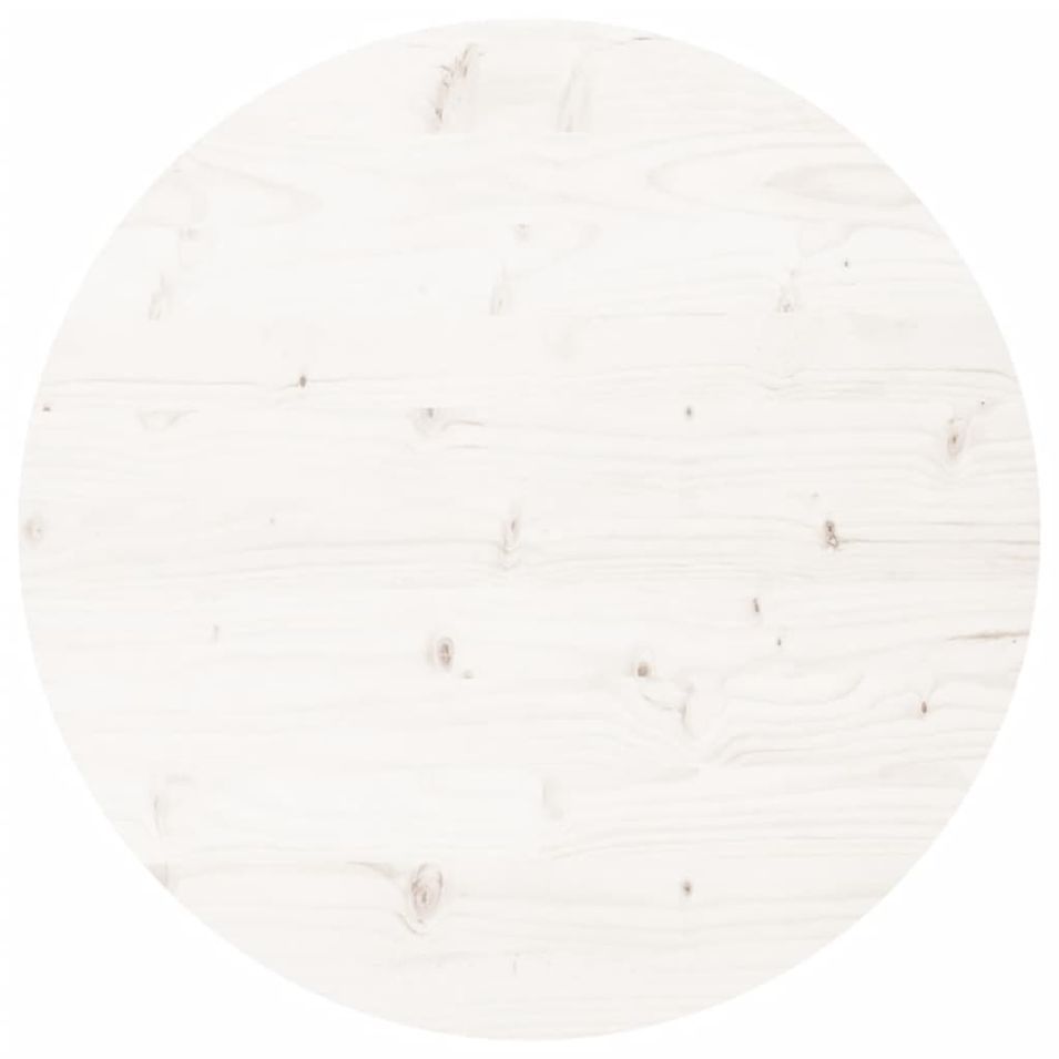 Dessus de table rond blanc Ø90x3 cm bois de pin massif - Photo n°1