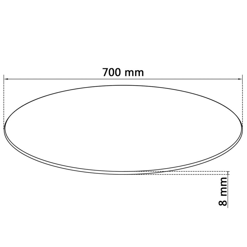 Dessus de table ronde en verre trempé 700 mm - Photo n°4
