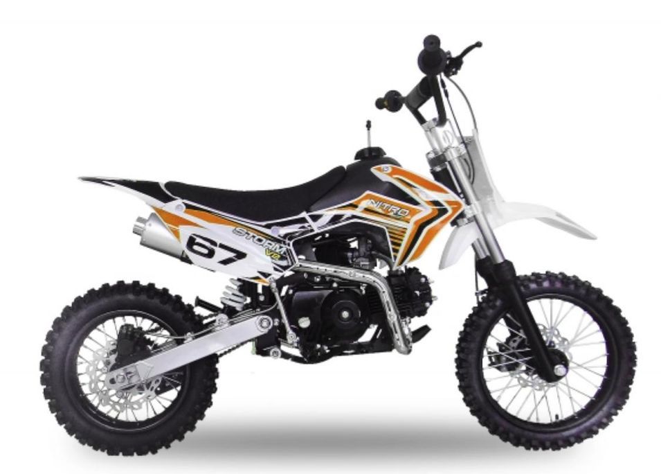 Dirt Bike 110cc Storm orange 14/12 manuelle 4 temps Kick starter - Photo n°1