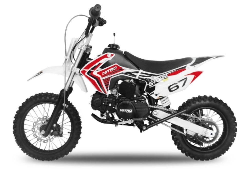 Dirt Bike 110cc Skin rouge 12/10 e-start automatique 4 temps - Photo n°1