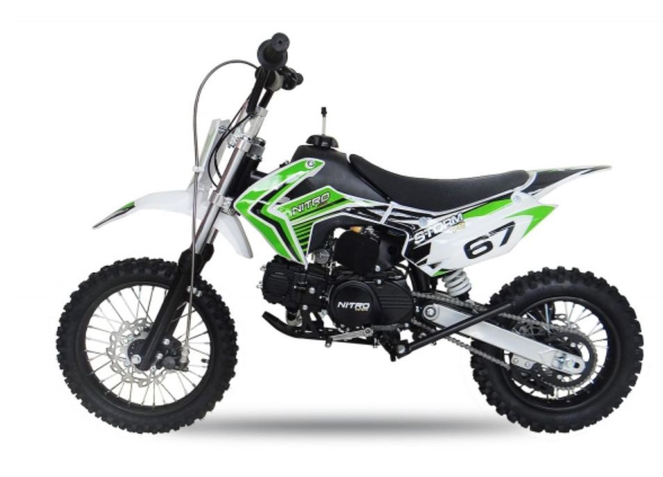 Dirt Bike 110cc Storm verte 14/12 manuelle 4 temps Kick starter - Photo n°1