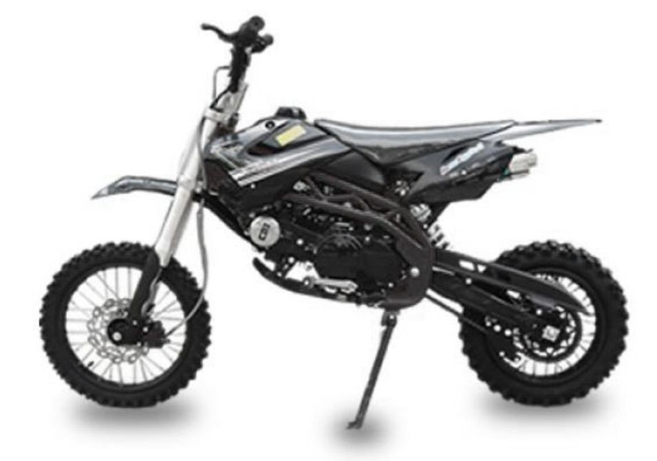 Dirt Bike 125cc Deluxe noir 14/12 boite mécanique 4 temps Kick starter - Photo n°1