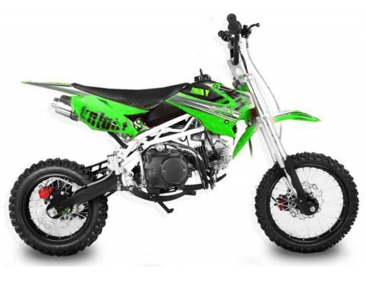 Dirt Bike 125cc Deluxe vert 14/12 boite mécanique 4 temps Kick starter - Photo n°1