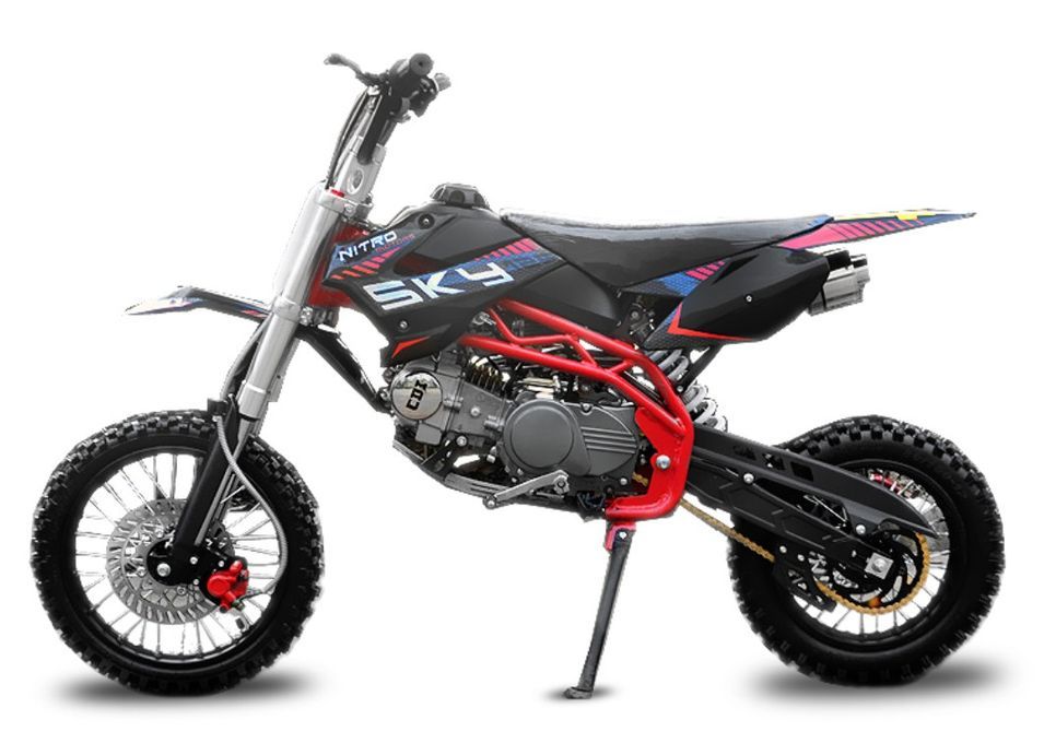 Dirt Bike 125cc Sky 14/12 fourche inversé Manuel 4 temps Rouge - Photo n°1