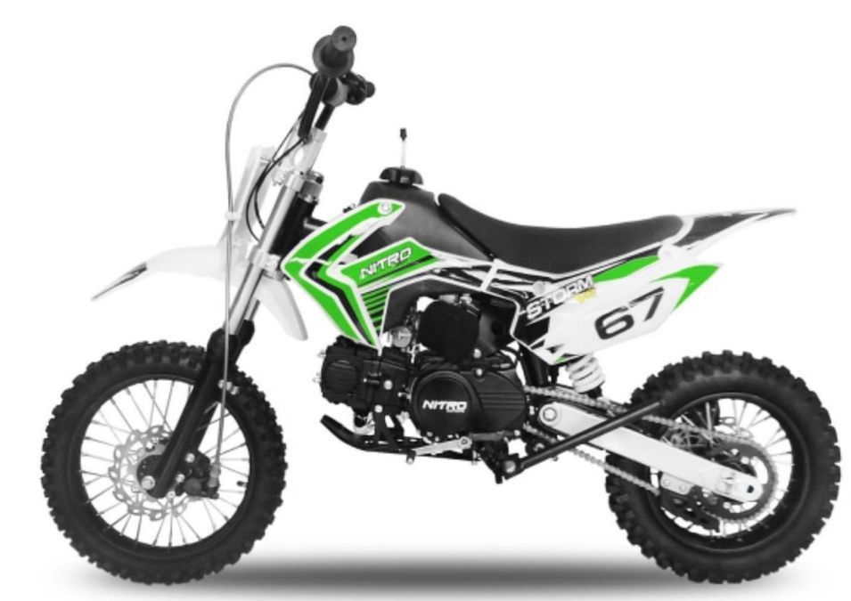 Dirt Bike 125cc Storm 14/12 mécanique 4 temps vert - Photo n°1