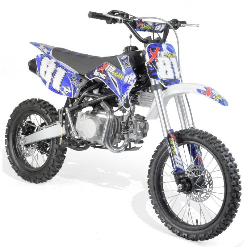 Dirt Bike 140cc Xtrm 17/14 fourche inversée bleu - Photo n°1