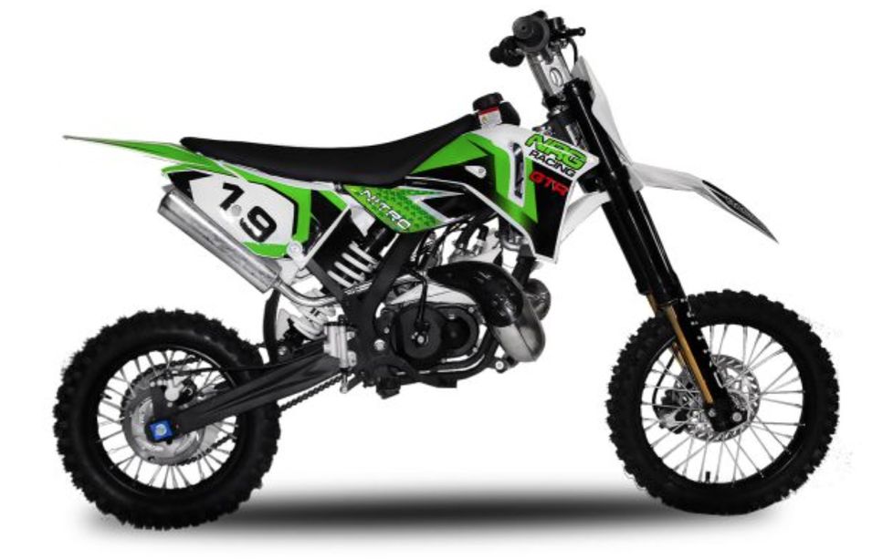 Dirt Bike 65cc vert NRG65 GTR 14/12 refroidissement à eau - Photo n°1