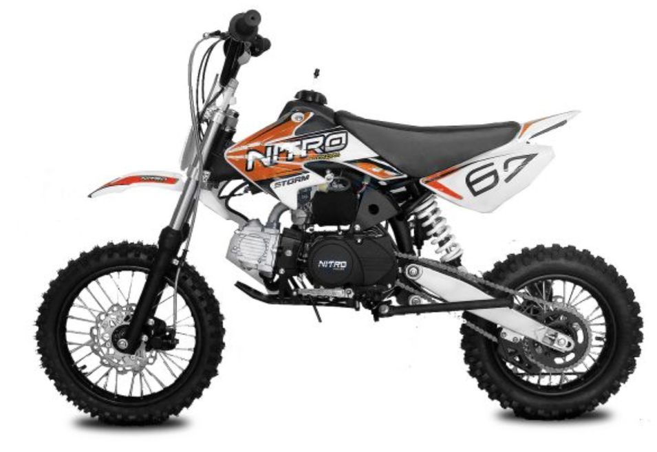 Dirt Bike Cross 110cc Tempête Kick Start 14/12 Orange - Photo n°1