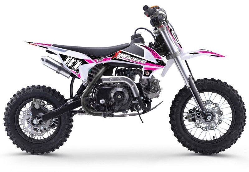 Dirt bike enfant 70cc automatique rose et blanc MX70 12/10 - Photo n°1
