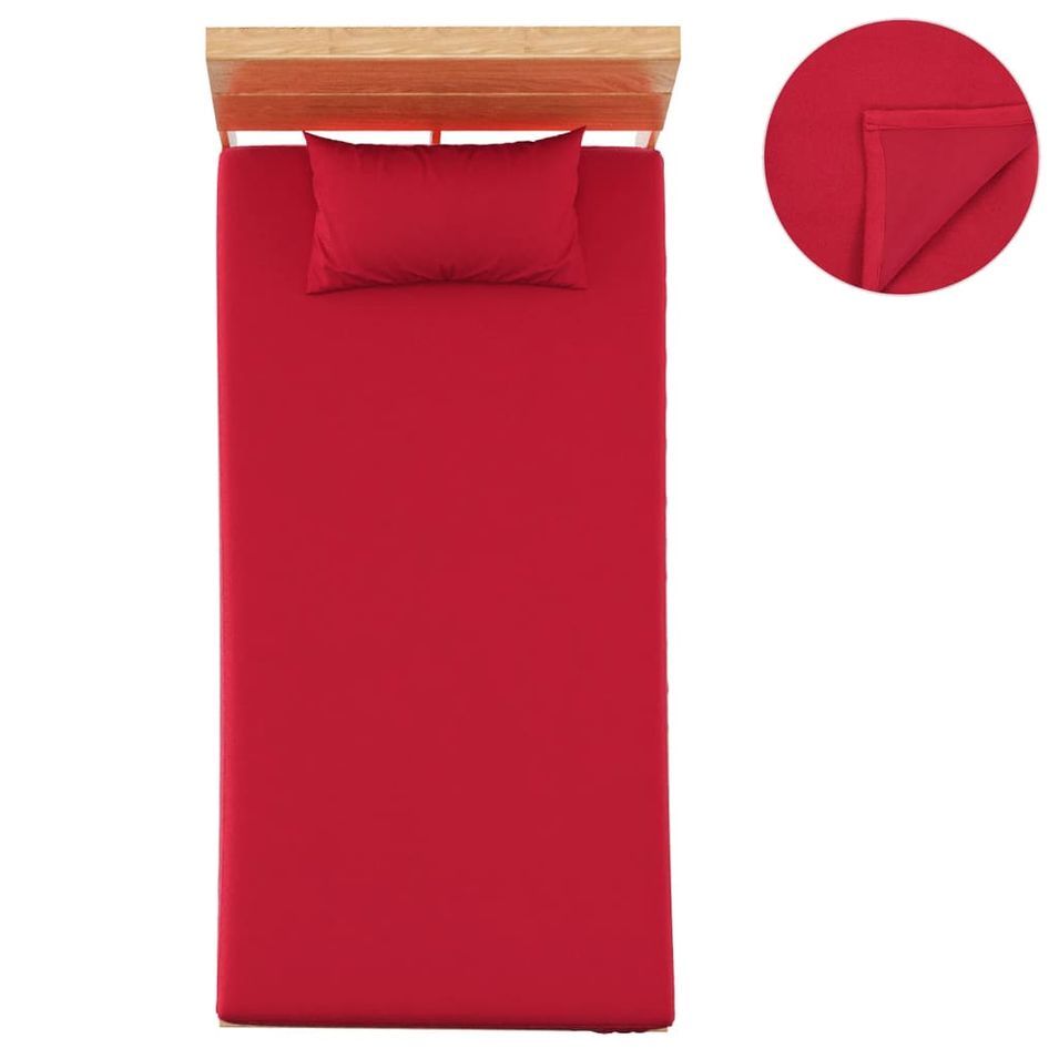 Draps de lit 2 pcs Polaire en polyester 100x200 cm Bordeaux - Photo n°1