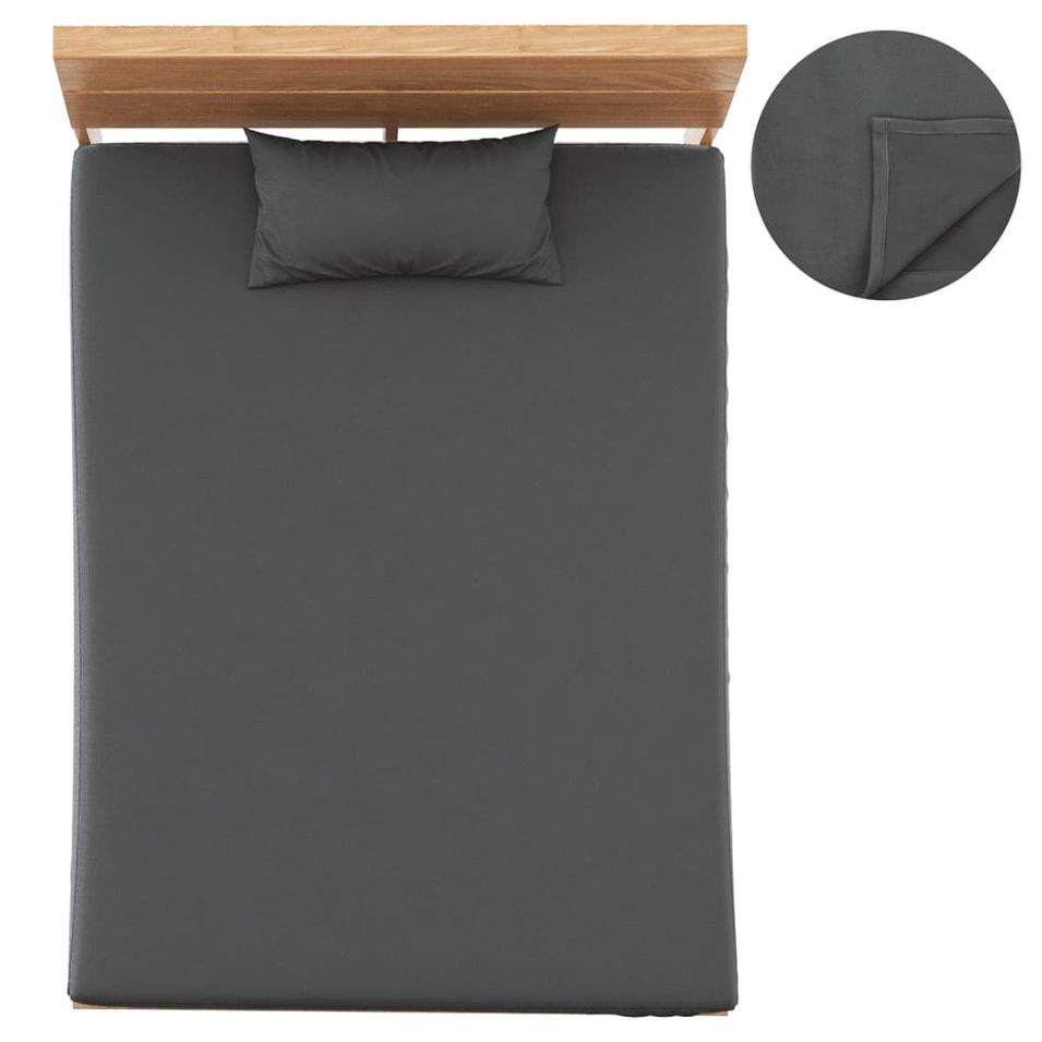 Draps de lit 2 pcs Polaire en polyester 150x200 cm Anthracite - Photo n°1
