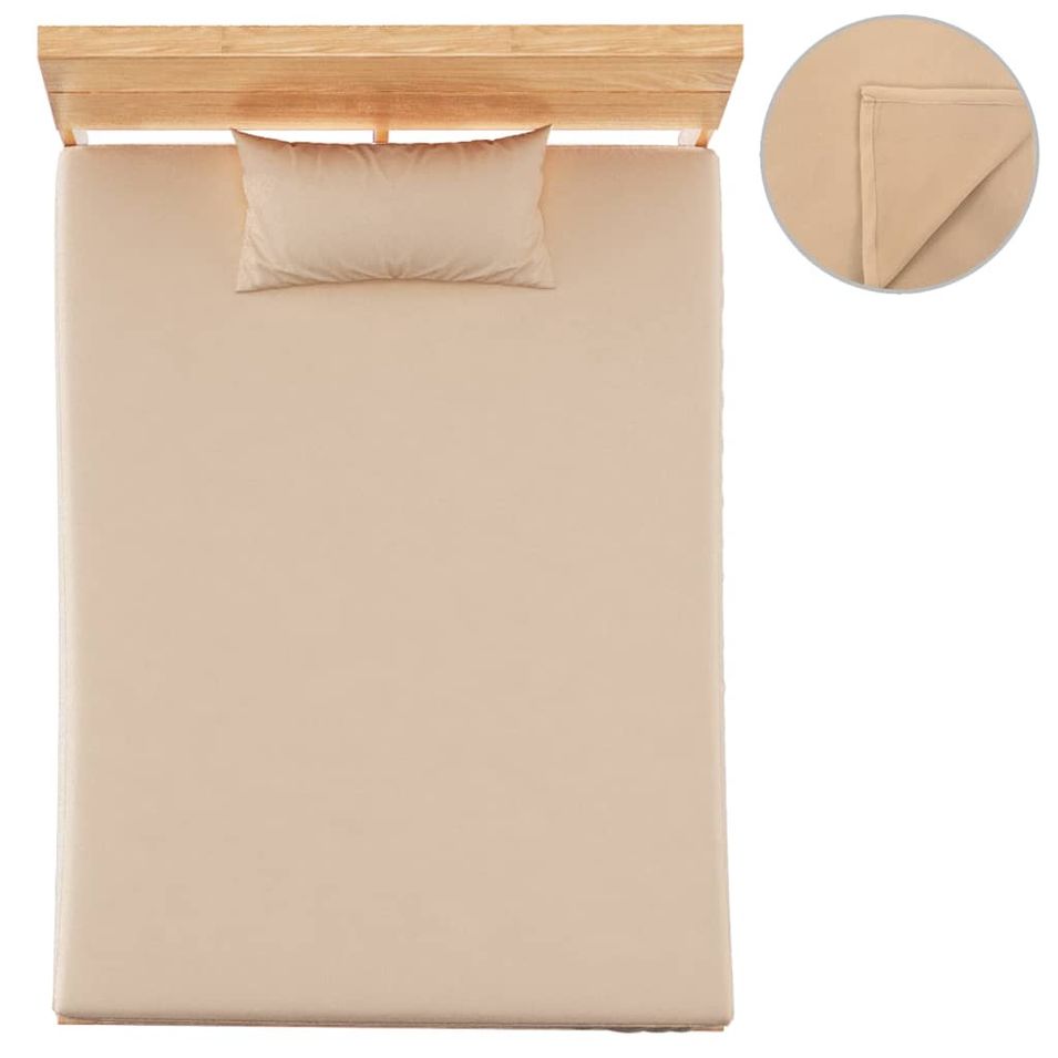 Draps de lit 2 pcs Polaire en polyester 150x200 cm Beige - Photo n°1
