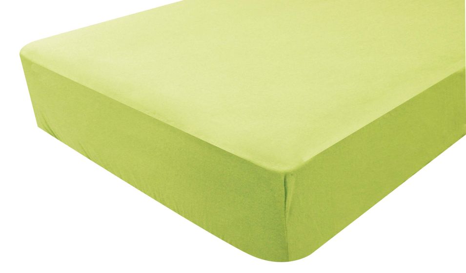 Draps housse Anis et Blanc Jersey - Photo n°1