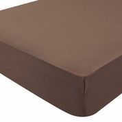 Draps housse Blanc et Chocolat Jersey - Photo n°1