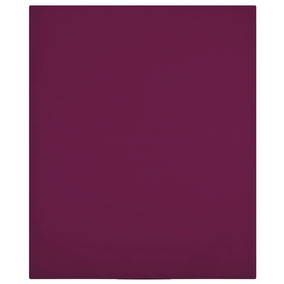Draps-housses Jersey 2 pcs Bordeaux 100x200 cm Coton - Photo n°1